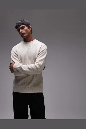 SELECTED Knitted jumper in cream speckle-White