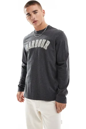 Barbour Tidworth long sleeve relaxed t-shirt-Grey