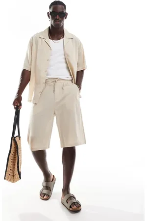 Sixth June Linen shorts in (part of a set)-Neutral