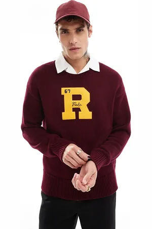 Ralph Lauren Retro sports collegiate cotton knit jumper in -Red
