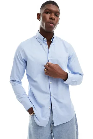 HUGO BOSS Rickert oxford long sleeve shirt in light