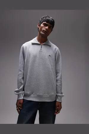 Lacoste Essentials 1/4 zip sweatshirt in marl