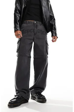 Liquor N Poker Rapture baggy fit jeans with script detail in