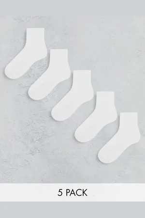 ASOS 5 pack terry ankle socks in