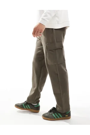 Only & Sons Straight fit cargo trackies in brown-Black