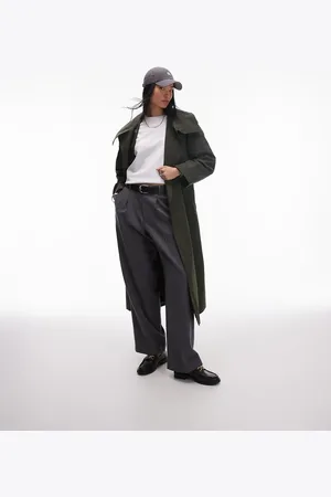& OTHER STORIES Double breasted belted trench coat with funnel neck in