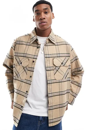 Hugo Blue Ebolt oversized flannel shirt in and blue check-Neutral