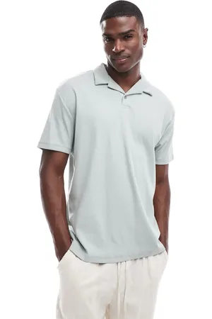 ASOS Relaxed rib revere polo in light green