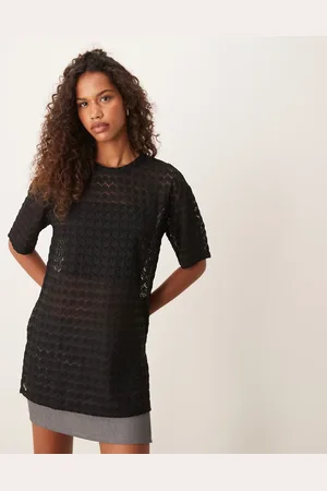 JDY Oversized lace t-shirt in