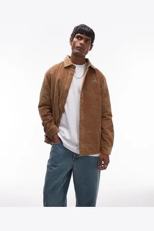 Lacoste Logo cord shacket in -Neutral