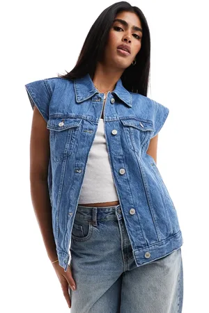 ONLY Denim vest in mid blue