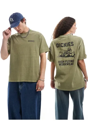 Dickies Graphic airplane back print t-shirt in khaki green