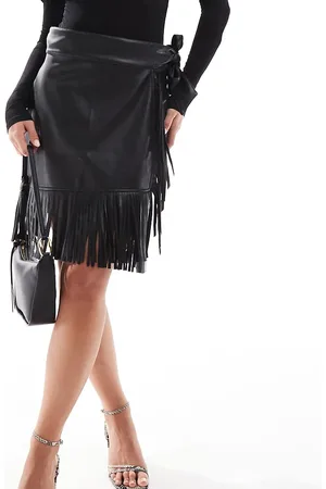 Never Fully Dressed Petite PU fringe mini skirt in