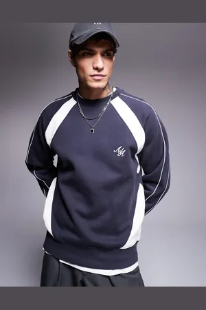 Alma de Ace Unisex crew neck sweatshirt with contrast panel detail in