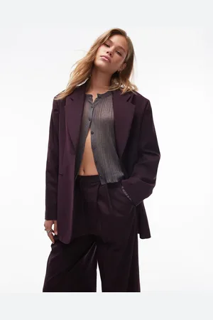 Topshop Blazer in burgundy (part of a set)-Red
