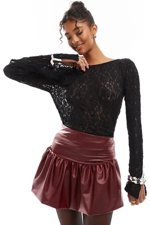 ASOS Wetlook puffball mini skirt in -Red