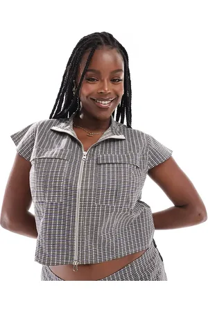 COLLUSION Plus zip utility top in (part of a set)-Multi