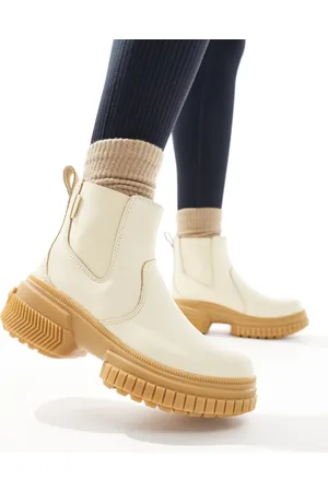 sorel ONA AVE waterproof leather chelsea boots in honey and gum sole