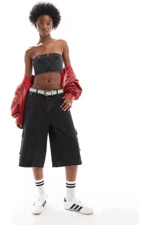 adidas Adilenium denim capri shorts in (part of a set)