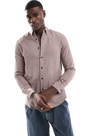 Farah Colver long sleeve shirt in marl-Red