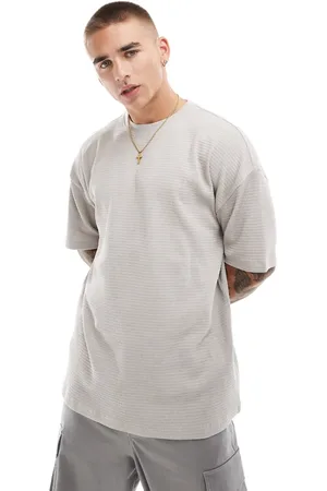 New Look Textured oversized t-shirt in -Neutral