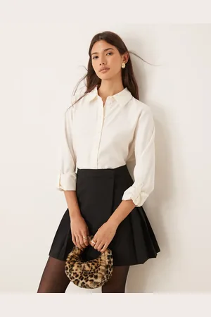JDY Oversized shirt with seam detail in -White