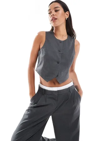 VERO MODA Short waistcoat in melange (part of a set)