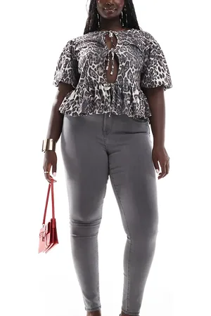 ONLY High waist skinny jeans in grey