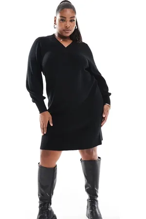 ONLY V-neck knitted mini dress in
