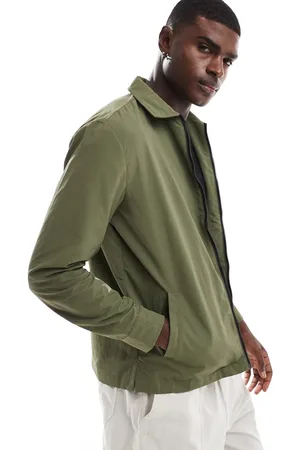 Farah Holwick zip shacket in khaki