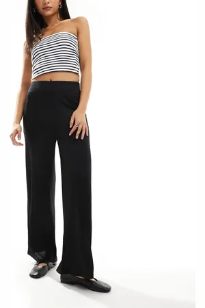 New Look Ribbed wide leg pants in