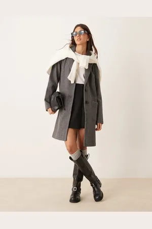JDY Midi coat in melange