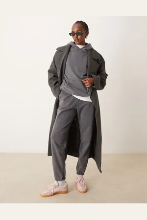 New Look Cuffed trackies in acid wash-Grey