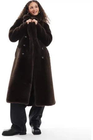 Urban Code Faux fur oversized cocoon coat in