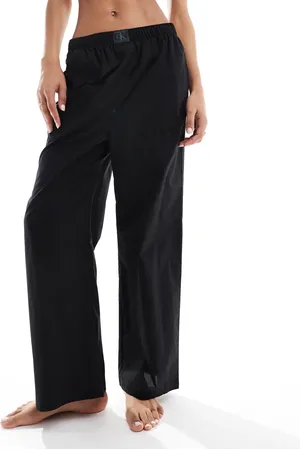 Calvin Klein CK logo wide leg pyjama pants in
