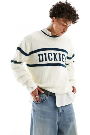 Dickies Melvern knitted sweater in ecru and green - exclusive to ASOS