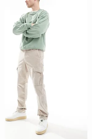 JACK & JONES Loose fit cord cargo pants in light beige-Neutral