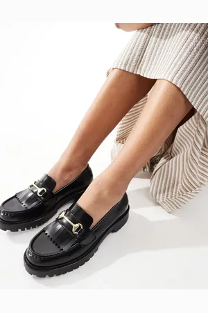 WALK LONDON Clara fringe loafers in smooth leather