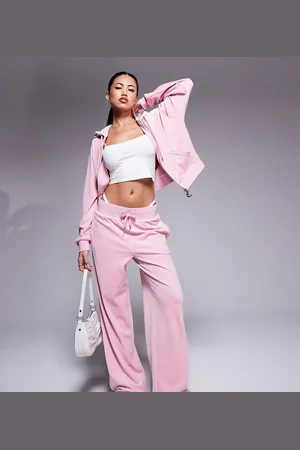 Juicy Couture Velour wide leg trackies in exclusive to ASOS