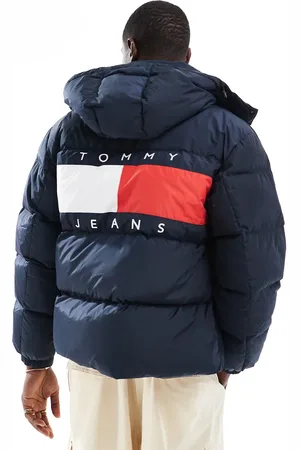 Tommy Hilfiger Alaska puffer jacket with back flag graphic in navy