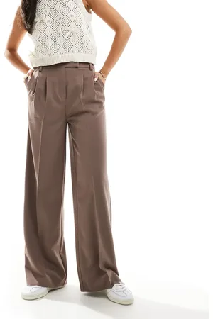 New Look Wide leg tailored pants in mink