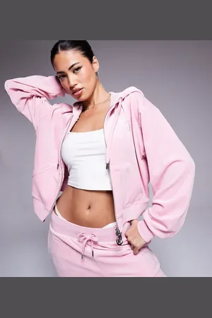 Juicy Couture Relaxed fit velour zip through hoodie in exclusive to ASOS