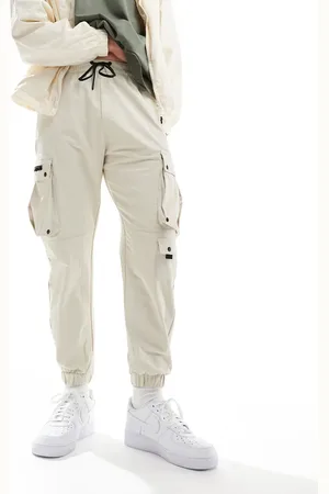 Bershka Tech cargo pants in -Neutral