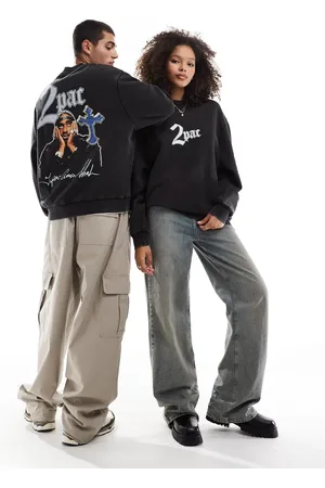 ASOS Unisex oversized licence sweatshirt with Tupac prints in