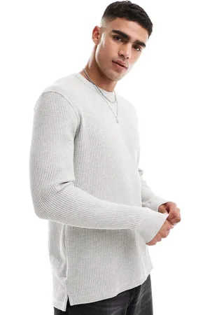 Cotton On Cotton On chunky waffle long sleeve t-shirt in grey