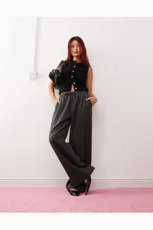 Motel Sasari oversized check pants in navy
