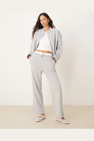 New Look Low rise ruched trackies in grey marl