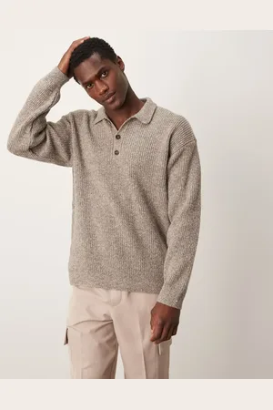 New Look Fisherman knit polo in -Neutral