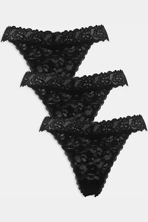 ASOS ASOS DESIGN Curve Minnie 3 pack all over lace lingerie thong in