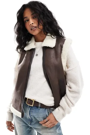ONLY Aviator shearling vest in